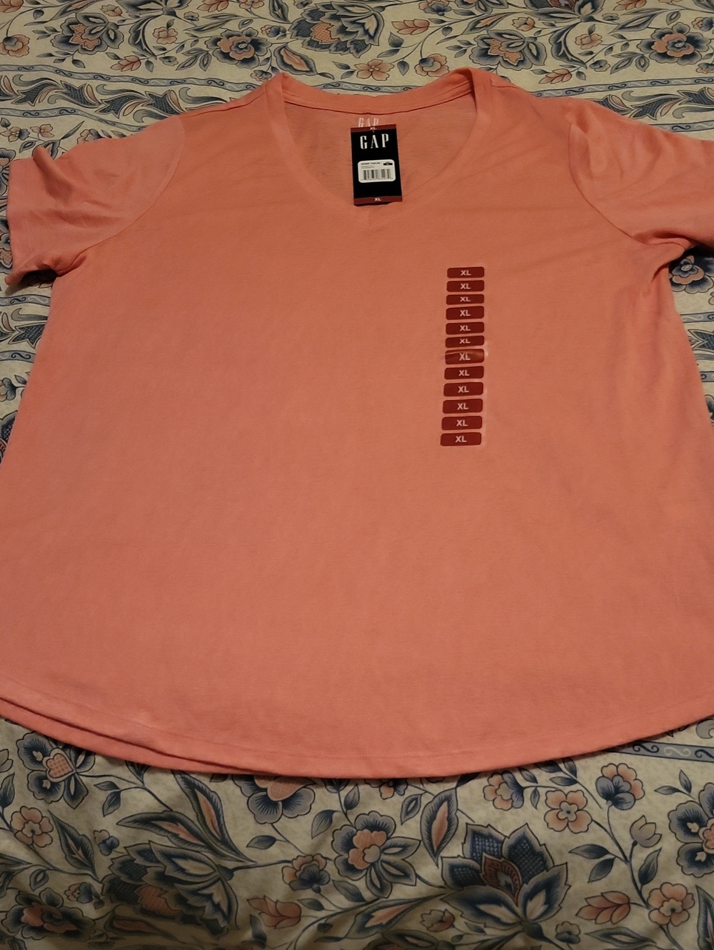 GAP Women’s V-Neck Tee in Coral
